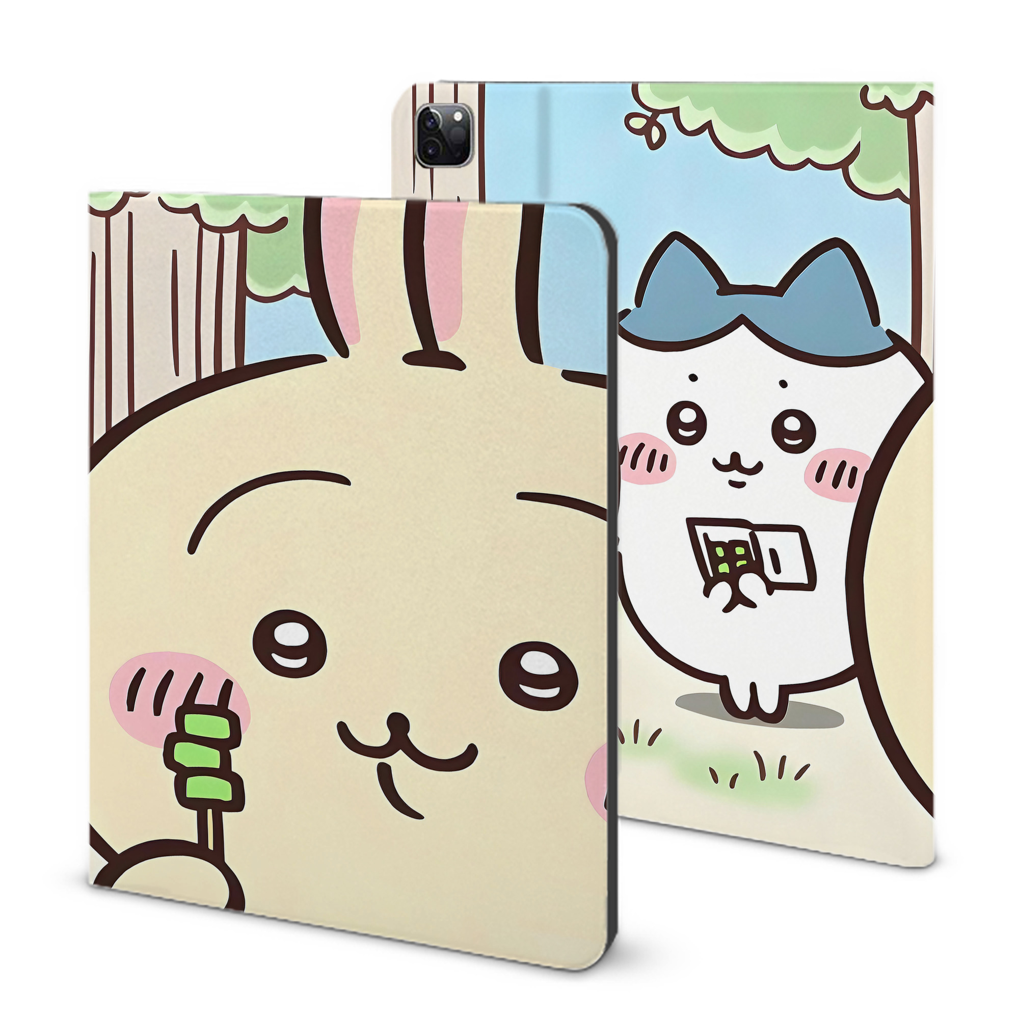 （画像用） ちいかわ Chii-kawa IPad ケース ブック型 PUレザー TPU 耐衝撃 軽量 薄型 ペン収納なし 全面保護 IPad 各モデル対応